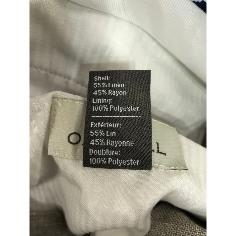 Oak Hill Pants Mens 46x30 (Tag 46x32) Tan Linen Blend Pleated Dress